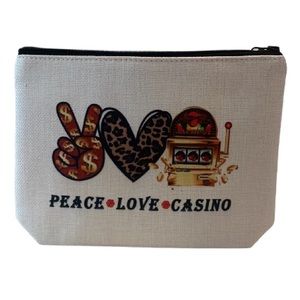 2/$12 Peace Love Casino Makeup Bag